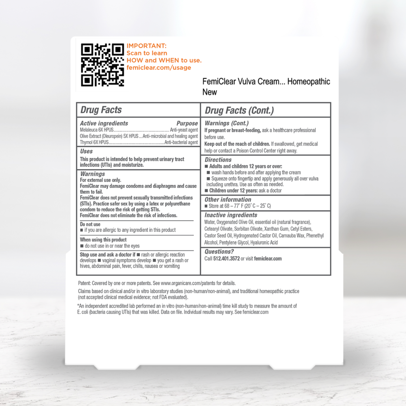 UTI Infection Protection Vulva Cream