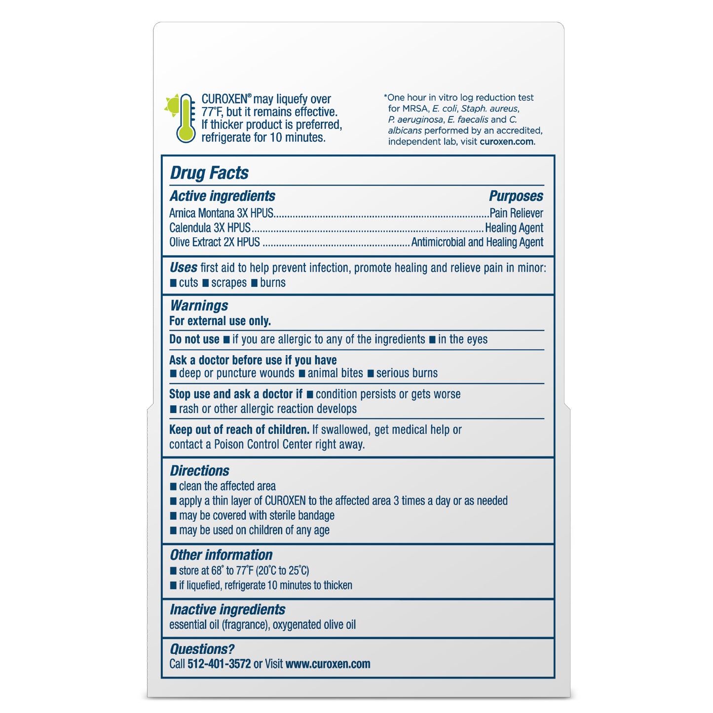 Curoxen first aid cream for burns, cuts and scrapes.