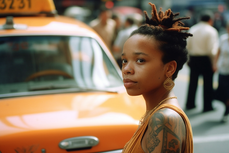 Close up photo of black woman with ear piercing