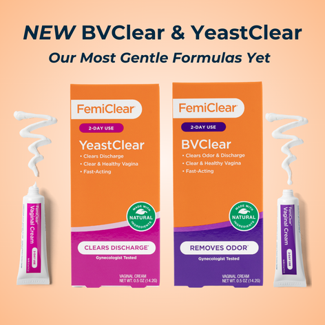 A woman holding FemiClear for bacterial vaginosis relief, showcasing a natural remedy option for managing BV symptoms effectively.