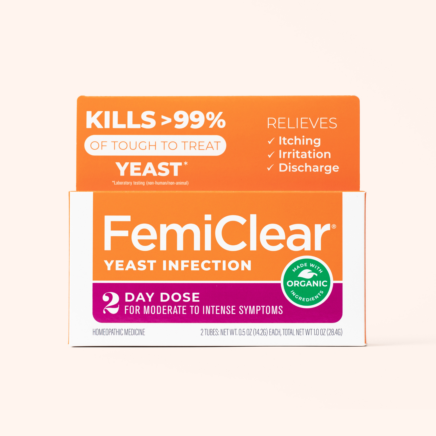 2 Day Dose for Stubborn and Common Yeast FemiClear