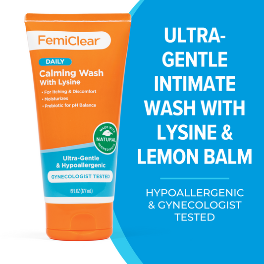 ultra gentle intimate wash with lysine and lemon balm