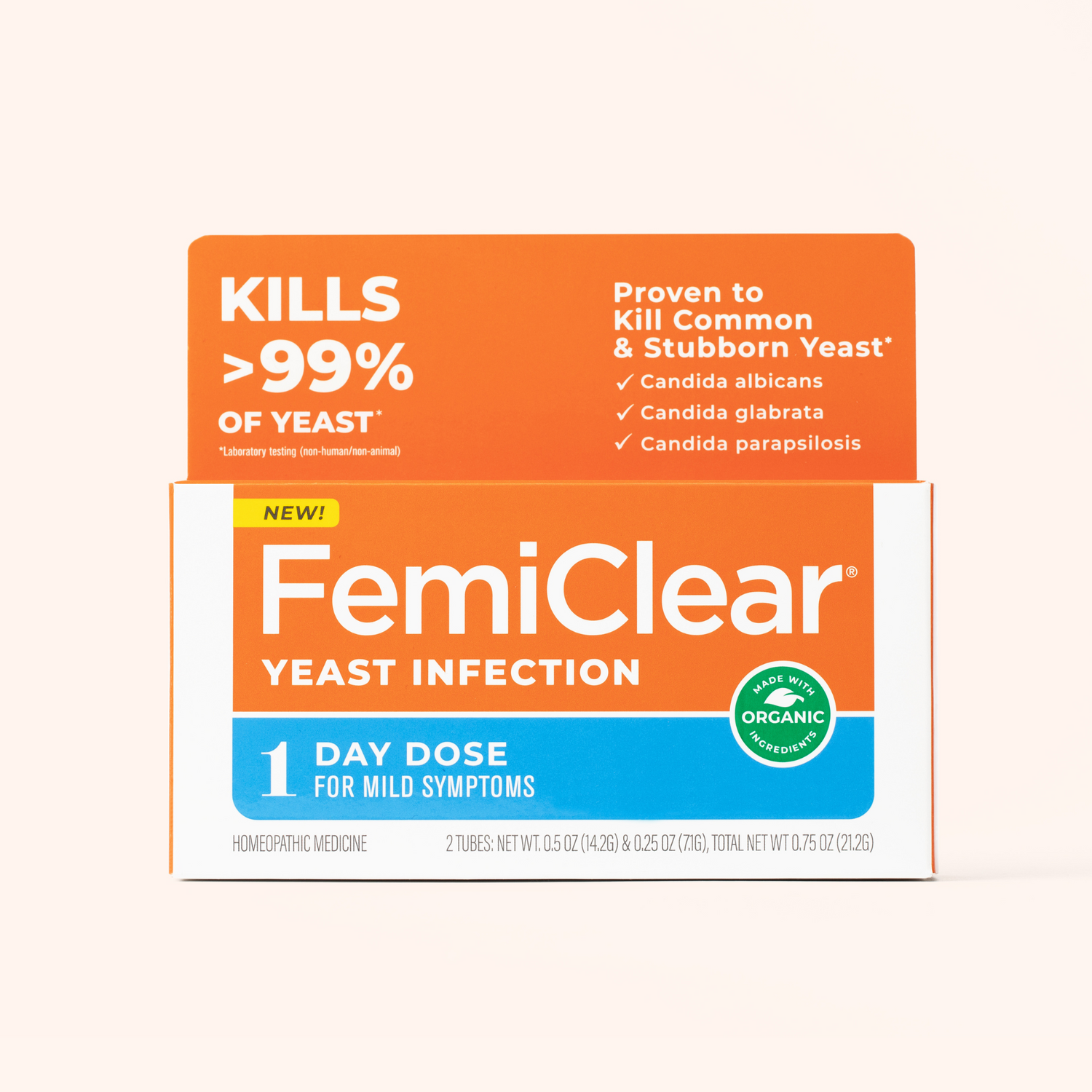 1 Day Dose for Stubborn and Common Yeast FemiClear