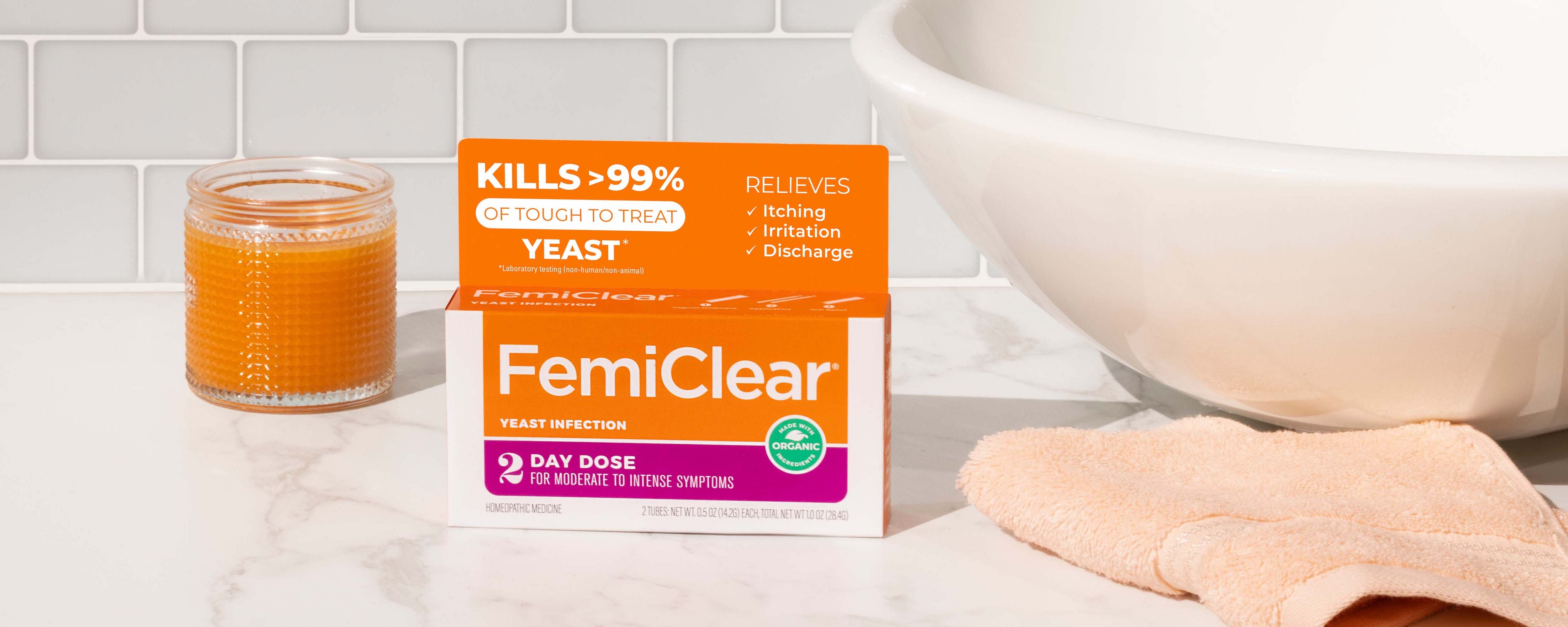 FemiClear Yeast Infection Treatment 2 Day Dose