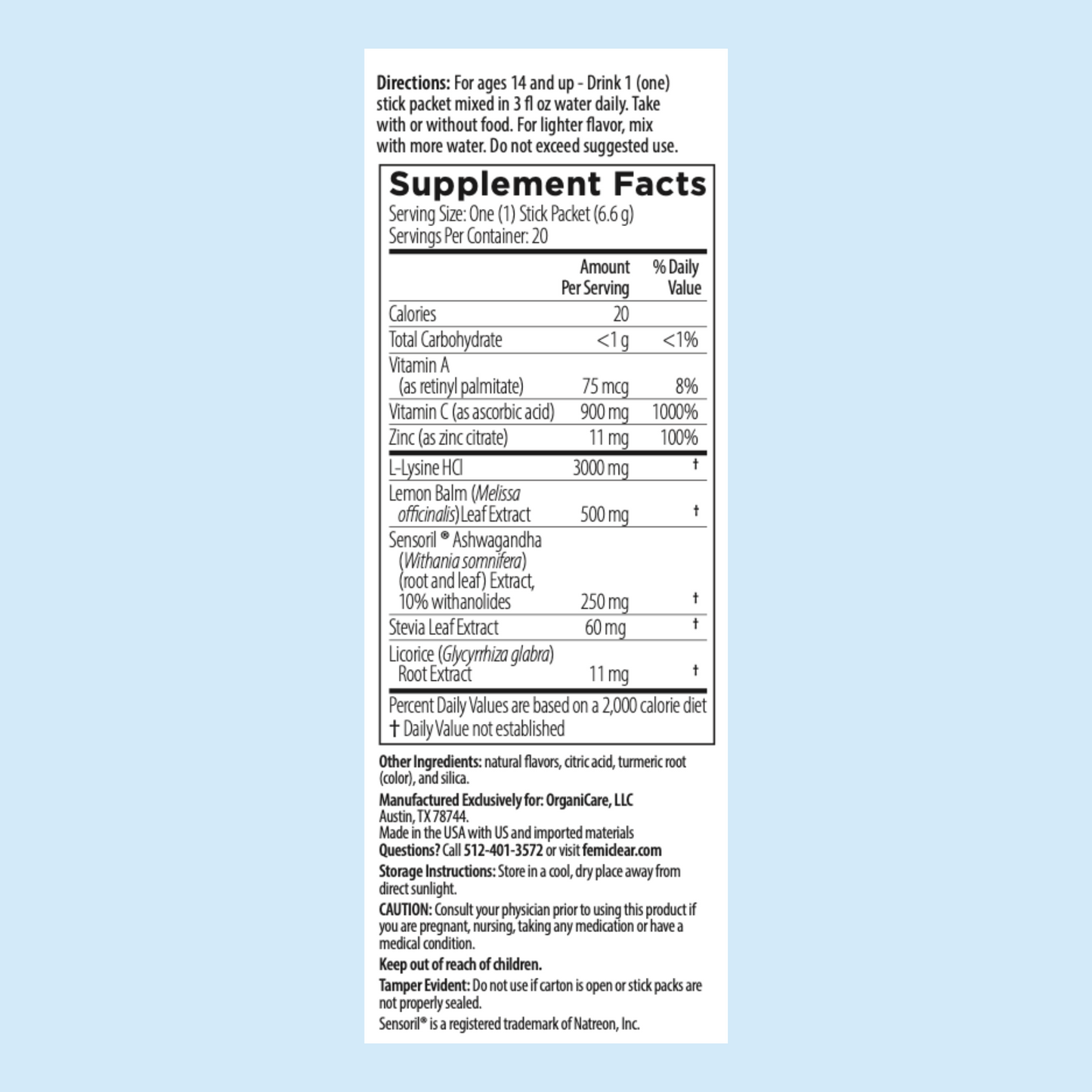 Immunity & Stress Support Drink Mix with Lysine