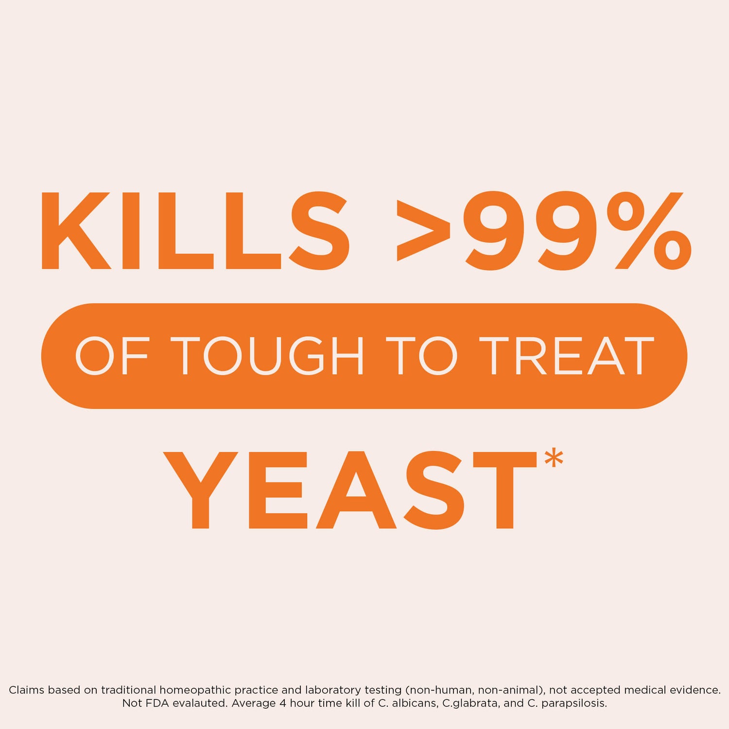 Kills more than 99% of tough to treat yeast