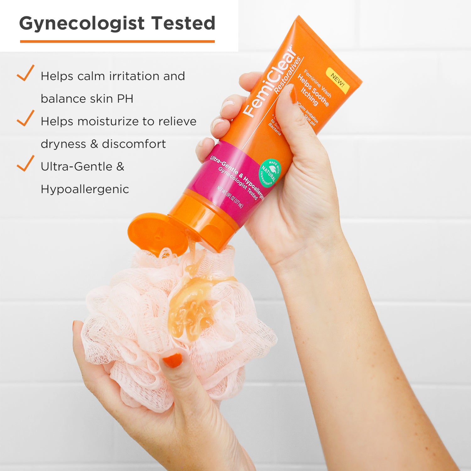 Gynecologist tested vaginal wash. PH balancing vaginal wash that helps with yeast infection symptoms and itching.