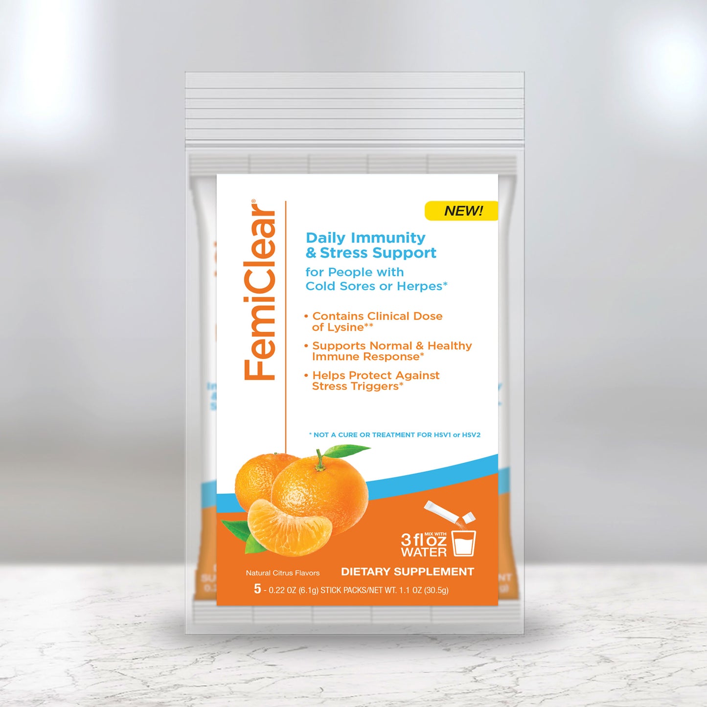 Immunity & Stress Support Drink Mix with Lysine | FemiClear®