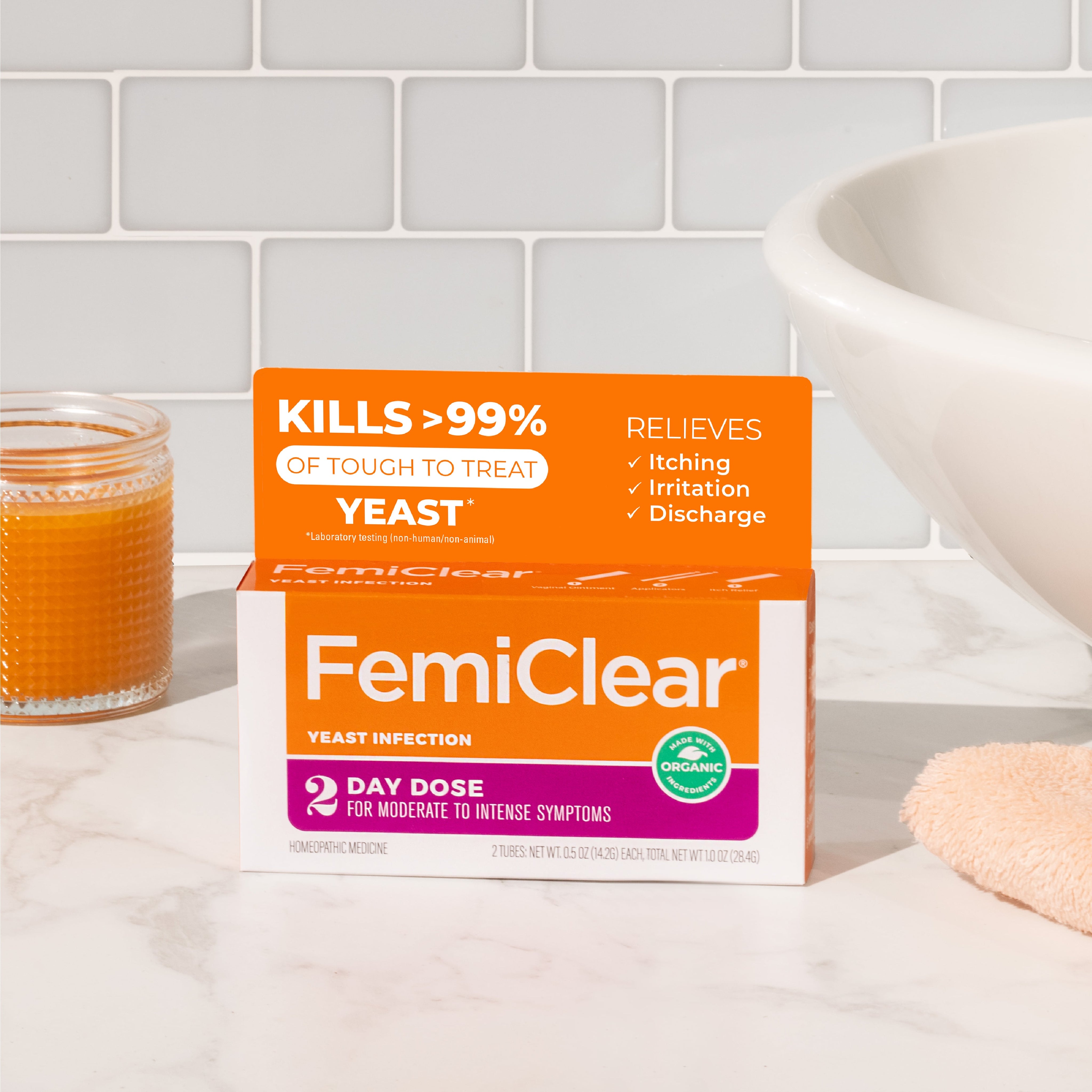 2 Day Dose for Stubborn and Common Yeast | FemiClear®